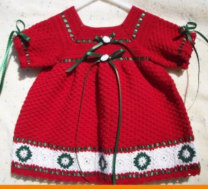 Baby-Girls-Crochet-Frock-Dress-red-color