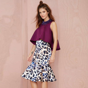 2015-New-Flared-Skirt-Leopard-Ruffles-Women-Fashion-Skirt-Knee-Length-Printed-Skirt-