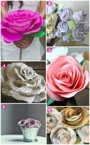 DIY-Paper-Roses-National-Rose-Month diy wedding decorations
