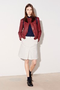 Tomas-Maier-skirt and leather jacket